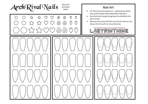 Printable Nail Art Practice Sheet Pdf
